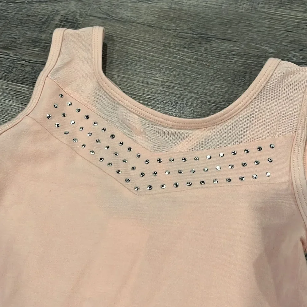 Pink Sleeveless Dress with Rhinestone Detail